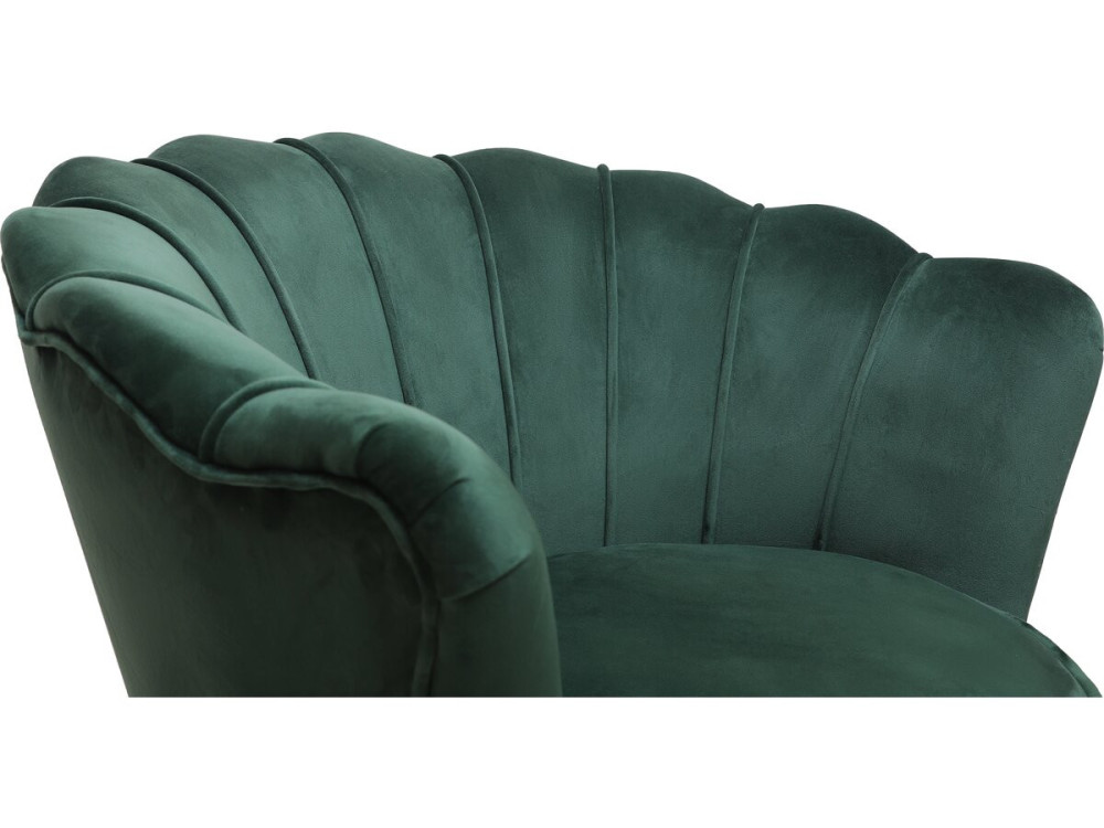 Stoel fauteuil velours fluweel "Floria" - 75 x 68 x 77,5 cm - Groen