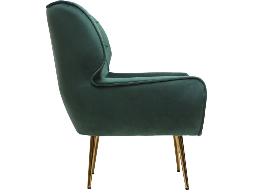 Stoel fauteuil velours fluweel "Austin"  - 79 x 71 x 79,5 cm - Groen