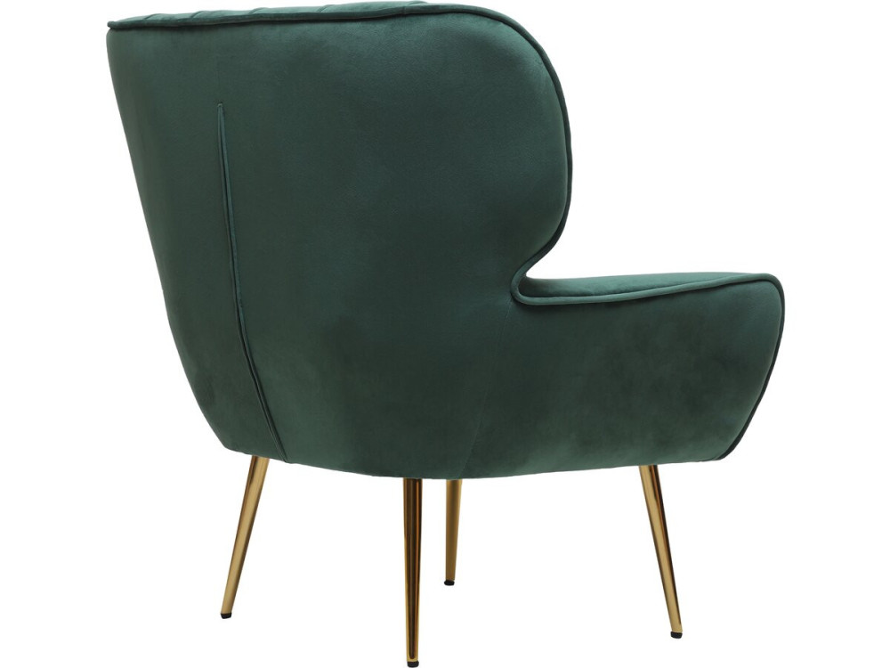 Stoel fauteuil velours fluweel "Austin"  - 79 x 71 x 79,5 cm - Groen