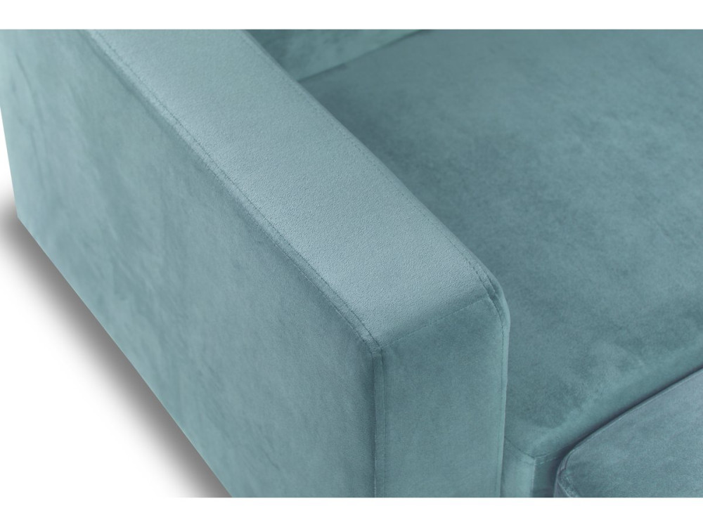 Bank hoekbank links rechts velours fluweel meubel "Gabby" - 3 zits - Blauw turquoise