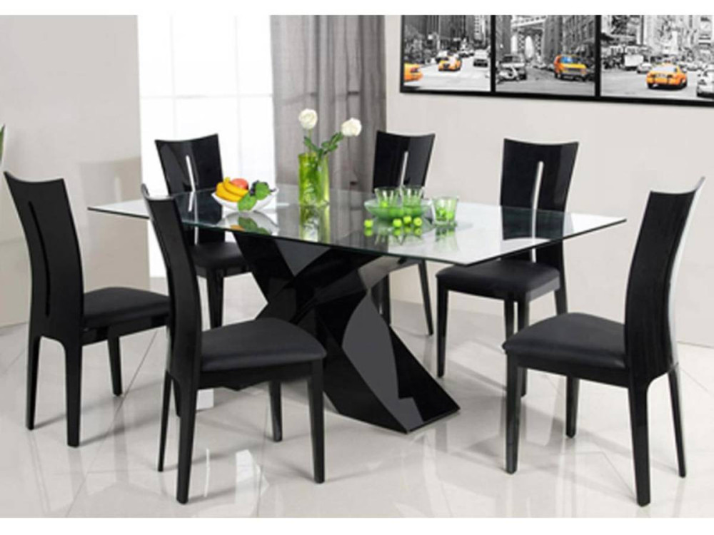 Eettafel "Mona" - 200 x 90 x 74 cm - zwart