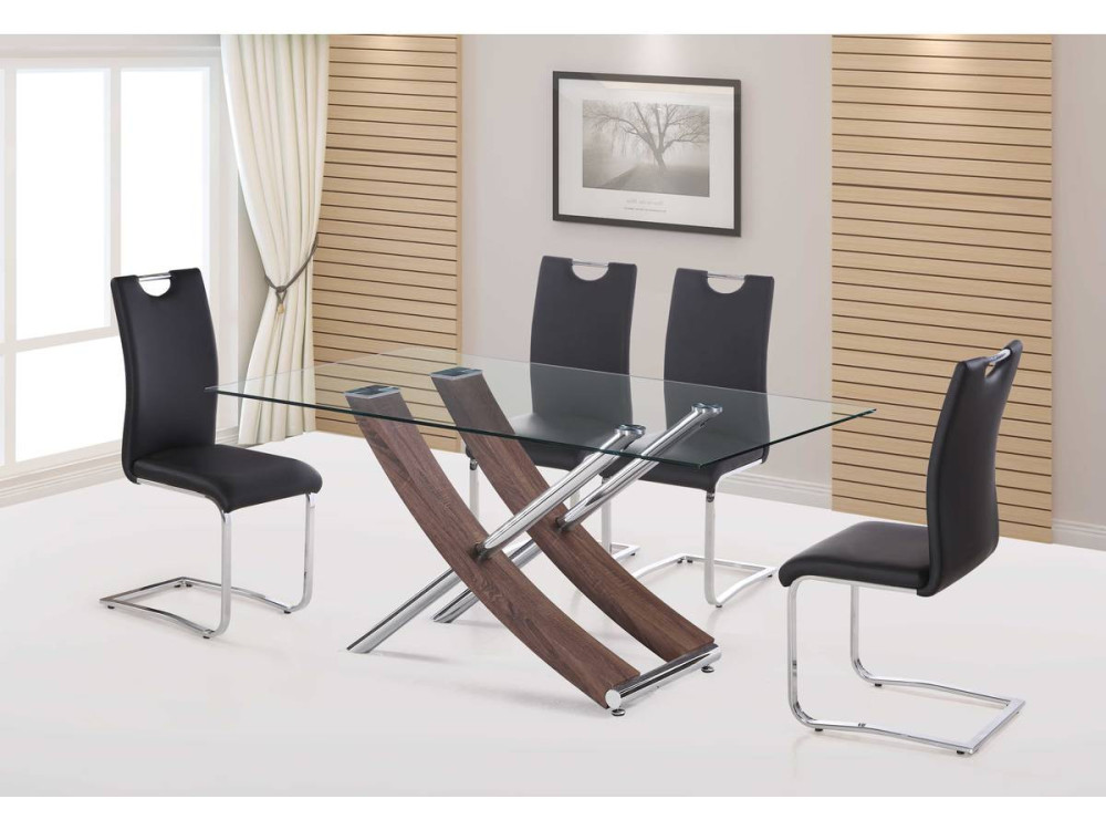 Eettafel "Diva" - 160 x 90 x 76 cm - Eiken gelakt