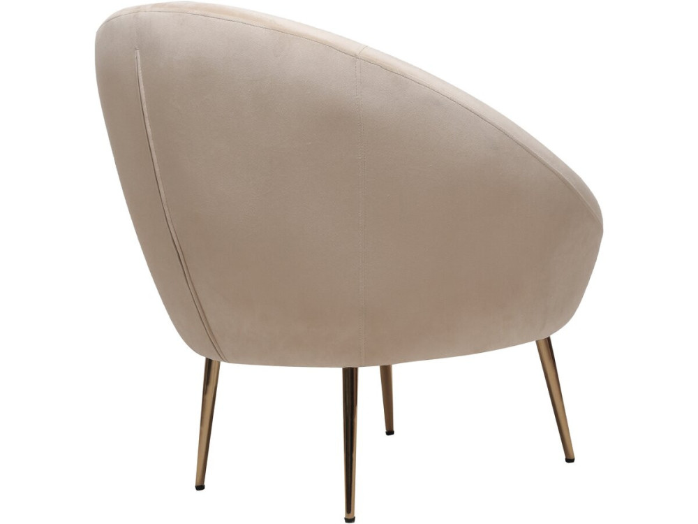 Stoel fauteuil velours fluweel "Cocon"  - 77 x 74 x 77,5 cm - Beige - lichtbruin