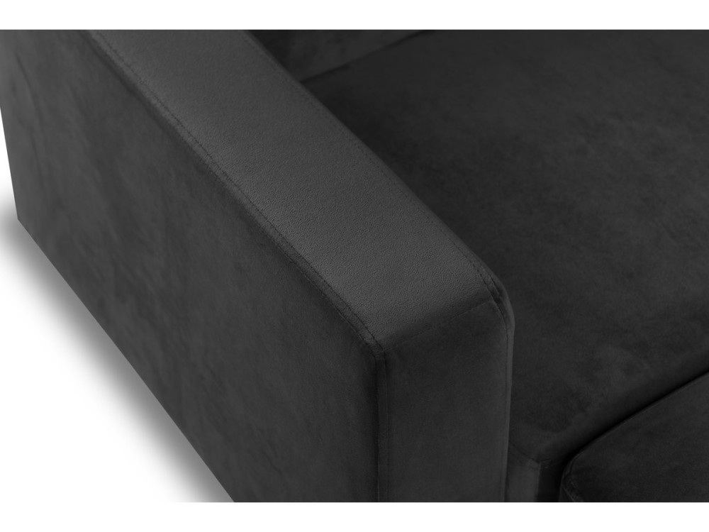 Canapé d'angle réversible en velours "Gabby" - 3 places - Gris Foncé