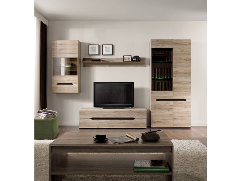 Salontafel rechthoekig "Elpasso" - 65 x 46,5 x 110 cm - Eiken San Remo licht