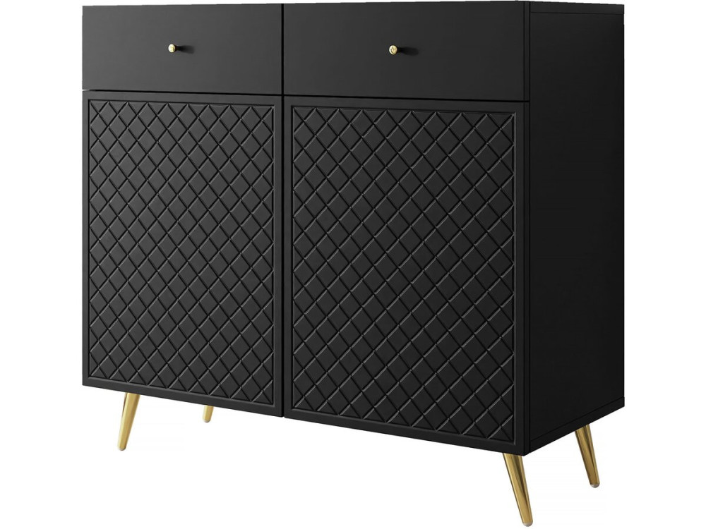 Dressoir commode buffetkast - "Temerra " - 100 x 42 x 92 cm - Zwart