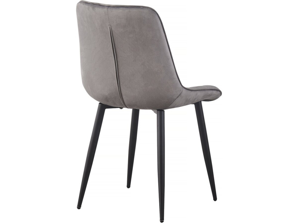 Stoelen set 2 stuks eetkamerstoelen velours fluweel "Victoria" - Grijs
