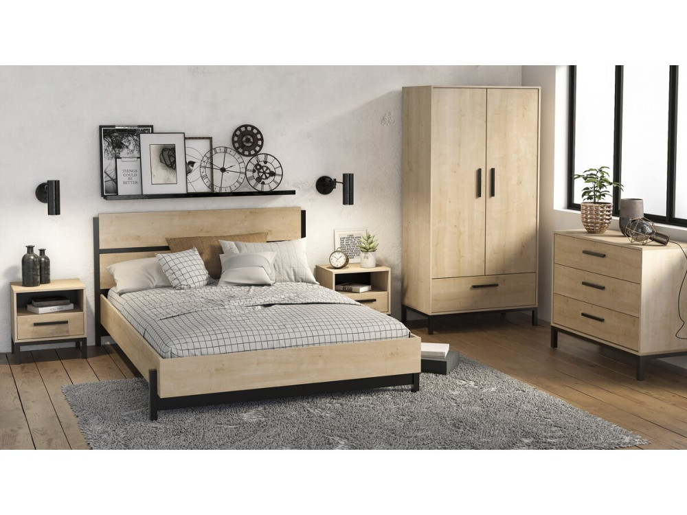 "Craft" Tweepersoonsbed - Hout - 160 x 200 cm - Bruin