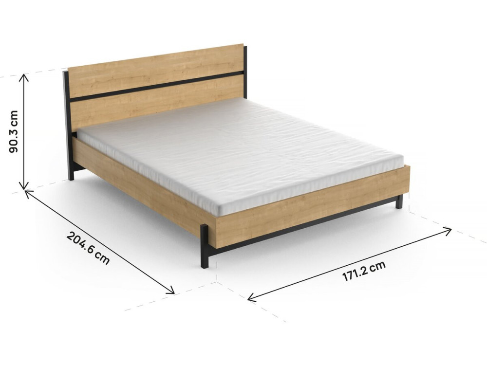"Craft" Tweepersoonsbed - Hout - 160 x 200 cm - Bruin
