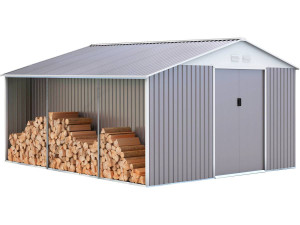 Metalen tuinhuis "Dallas" 15.16 m² met blokhut