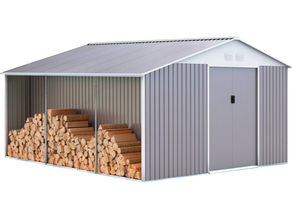 Metalen tuinhuis "Dallas" 15.16 m² met blokhut