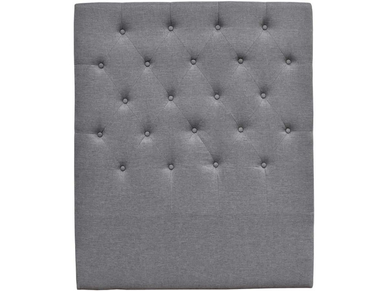 Gewatteerd hoofdeinde “Déco” - 99 cm - Grijs - Stof