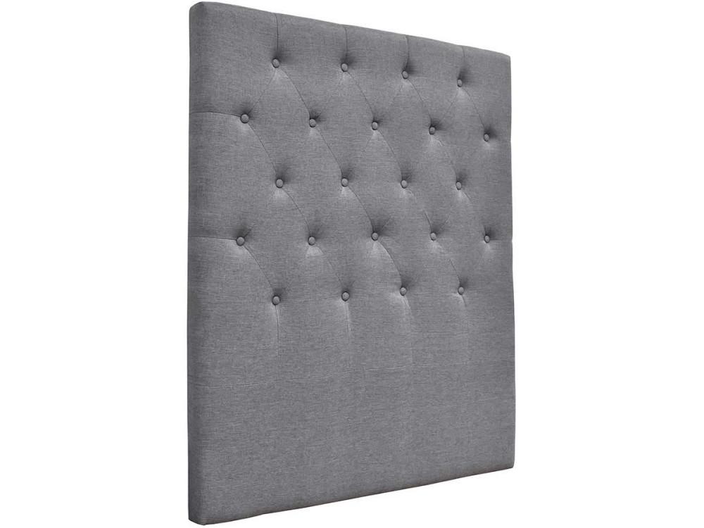 Gewatteerd hoofdeinde “Déco” - 99 cm - Grijs - Stof