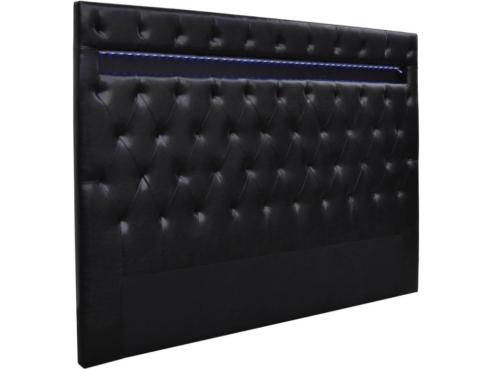 Deco LED-hoofdbord - 169 cm - Zwart