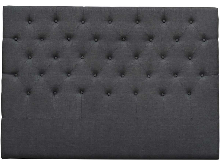 Gewatteerd hoofdeinde “Déco” - 169 cm - Grijs - Stof