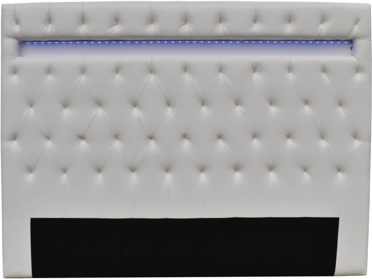 Hoofdbord "Déco" met LED-verlichting - 169 cm - Wit