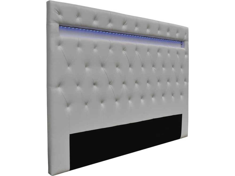 Hoofdbord "Déco" met LED-verlichting - 169 cm - Wit