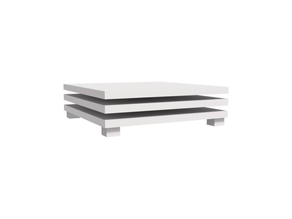 Salontafel "Elena" - 80 x 80 x 32 cm - Wit