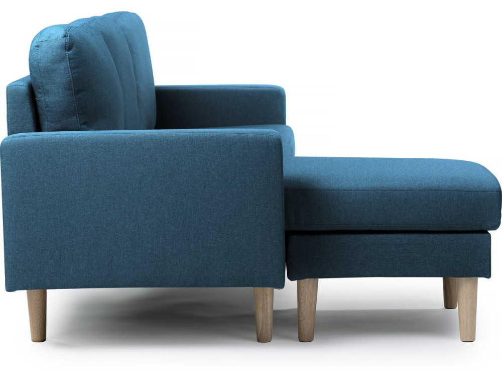 Hoekbank omkeerbaar in stof "Gabby" - 3 plaatsen - Blauw