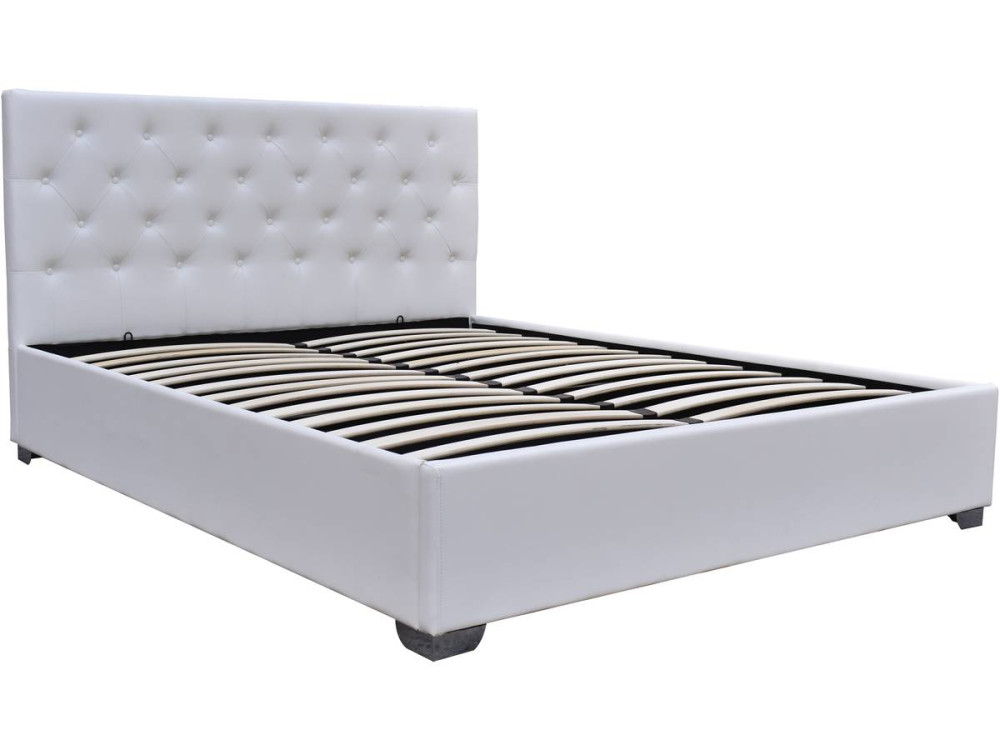 Tweepersoonsbed met opbergruimte "Tino" - 180 x 200 cm - Wit