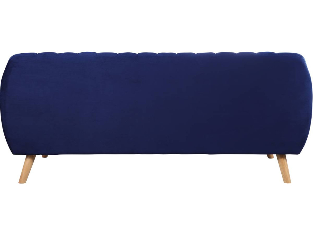 Vaste Scandinavische fluwelen bank "Jarvis" - 3 plaatsen - Donkerblauw.