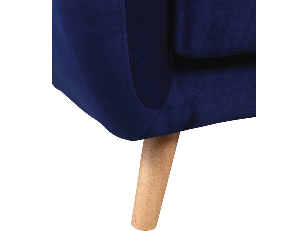 Vaste Scandinavische fluwelen bank "Jarvis" - 3 plaatsen - Donkerblauw.