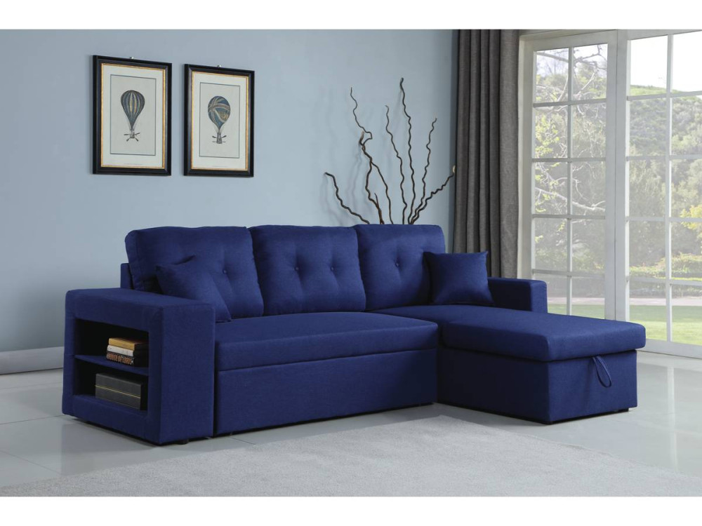 Converteerbare / omkeerbare hoekbank "Axel" - blauw
