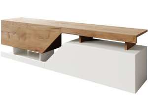 TV-meubel "Ceelias" - 160 x 46 x 35 cm - Wit/Bruin