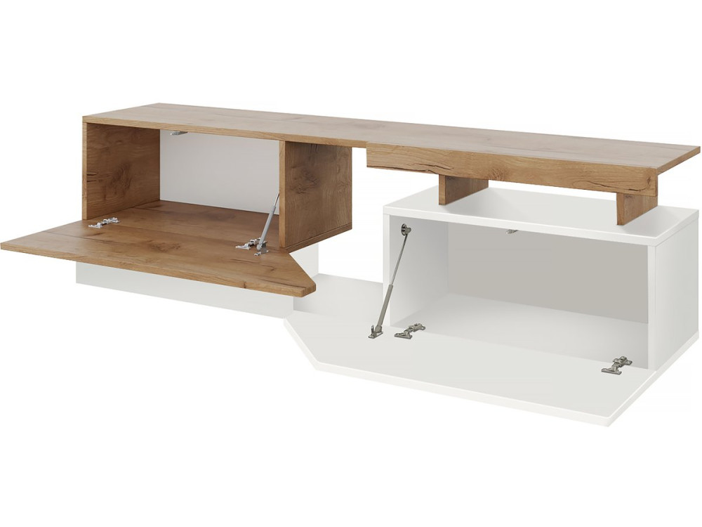 TV-meubel "Ceelias" - 160 x 46 x 35 cm - Wit/Bruin