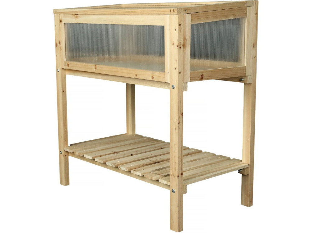 Moestuinbak vierkant plantenbak kweekbak op poten hout "Rose" - 79 x 40 x 79,5 cm