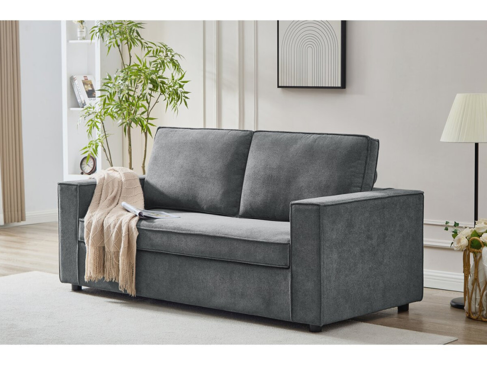 "Clara" express stoffen slaapbank - 185 x 90 x 88 cm - Grijs