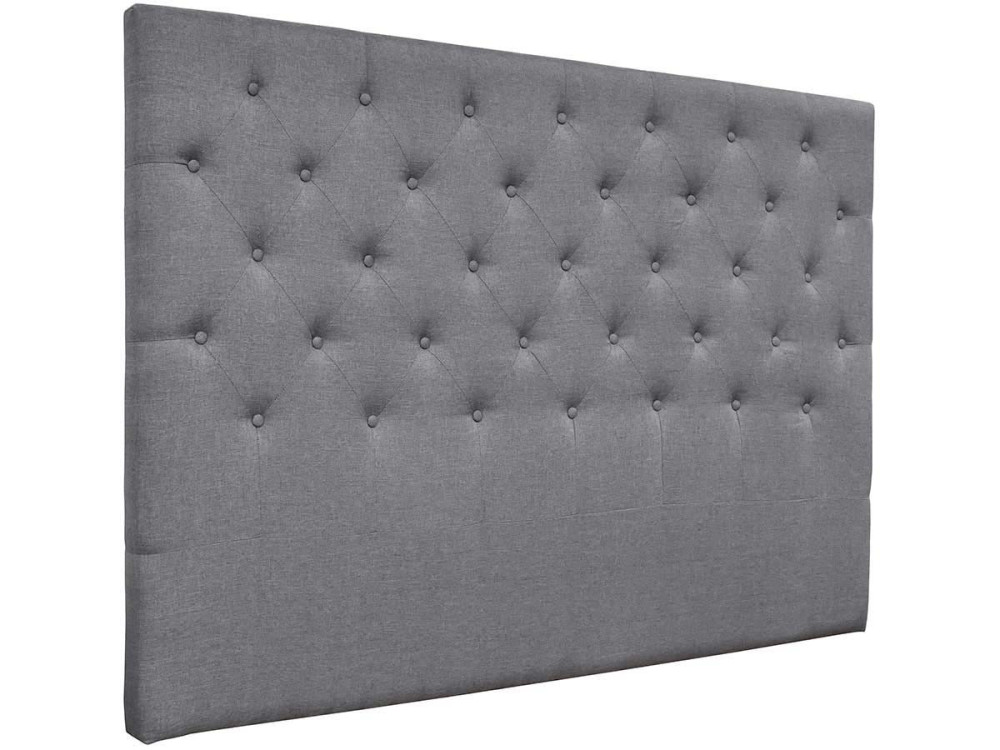 Hoofdbord bed gecapitonneerd "Déco" - 149 cm - Grijs - Stoffen