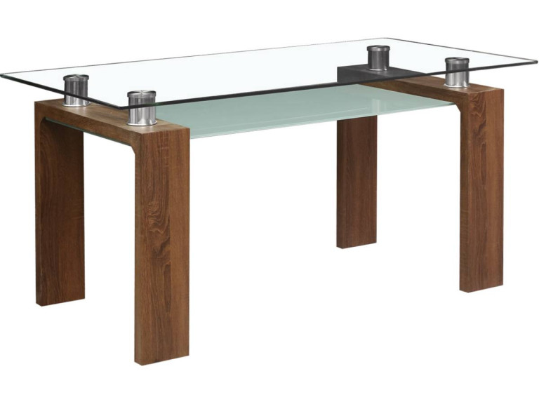 Eettafel keukentafel tafel "Eva" - 150 x 80 x 75 cm - Bruin - kastanjebruin