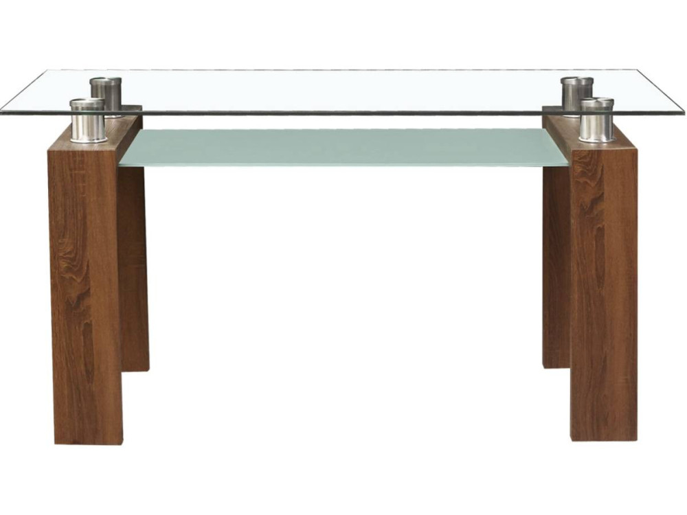Eettafel keukentafel tafel "Eva" - 150 x 80 x 75 cm - Bruin - kastanjebruin