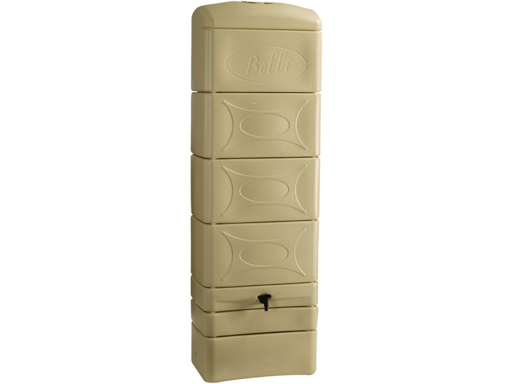 Regenton waterreservoir muur 300 liter met gootaansluiting "Malang"  - Beige - lichtbruin