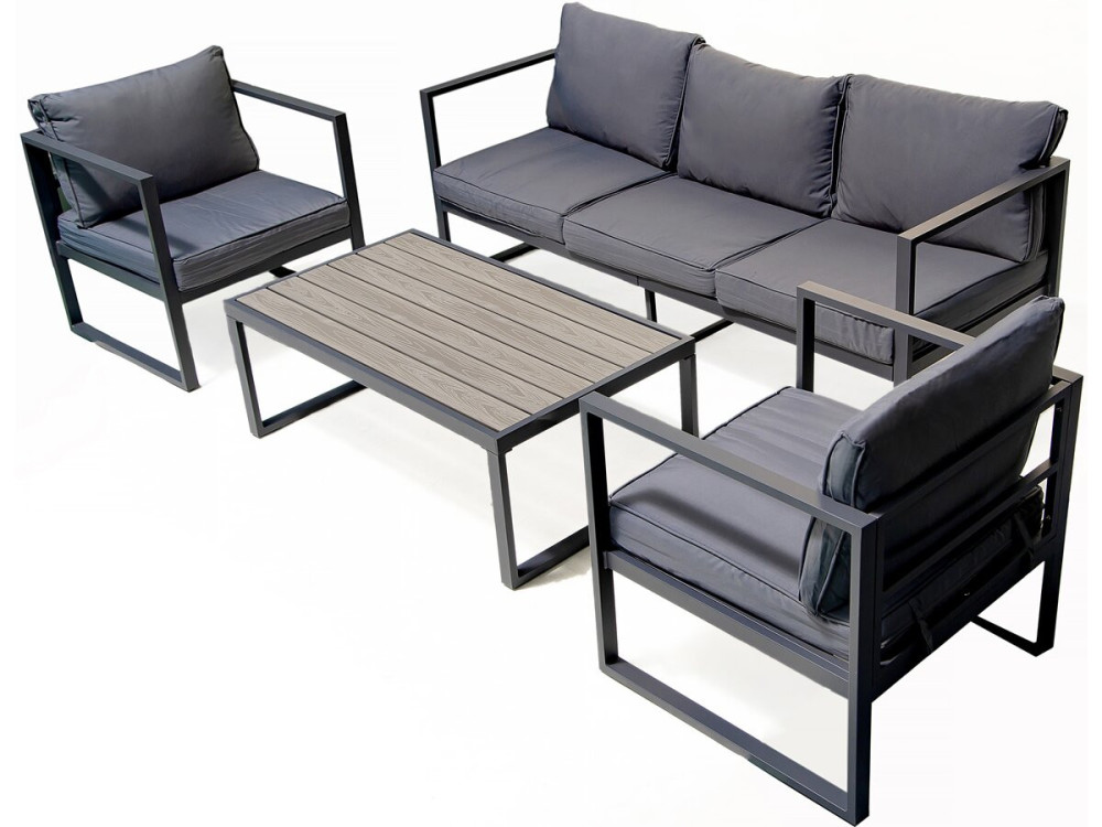 Aluminium tuinset "Adela" - 5 zits - Grijs