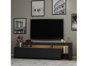 Houten TV-meubel "Beliz" - 192 x 37 x 53 cm - Antraciet 2
