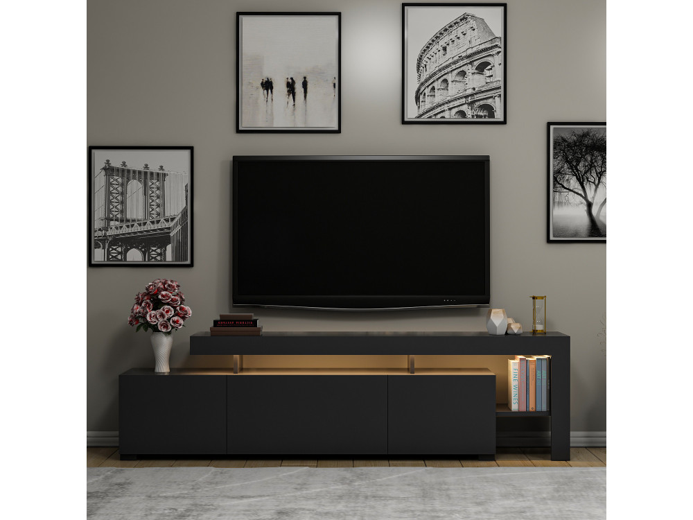 Houten TV-meubel "Beliz" - 192 x 37 x 53 cm - Antraciet