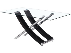 Eettafel "Diva" - 160 x 90 x 76 cm - Zwart gelakt