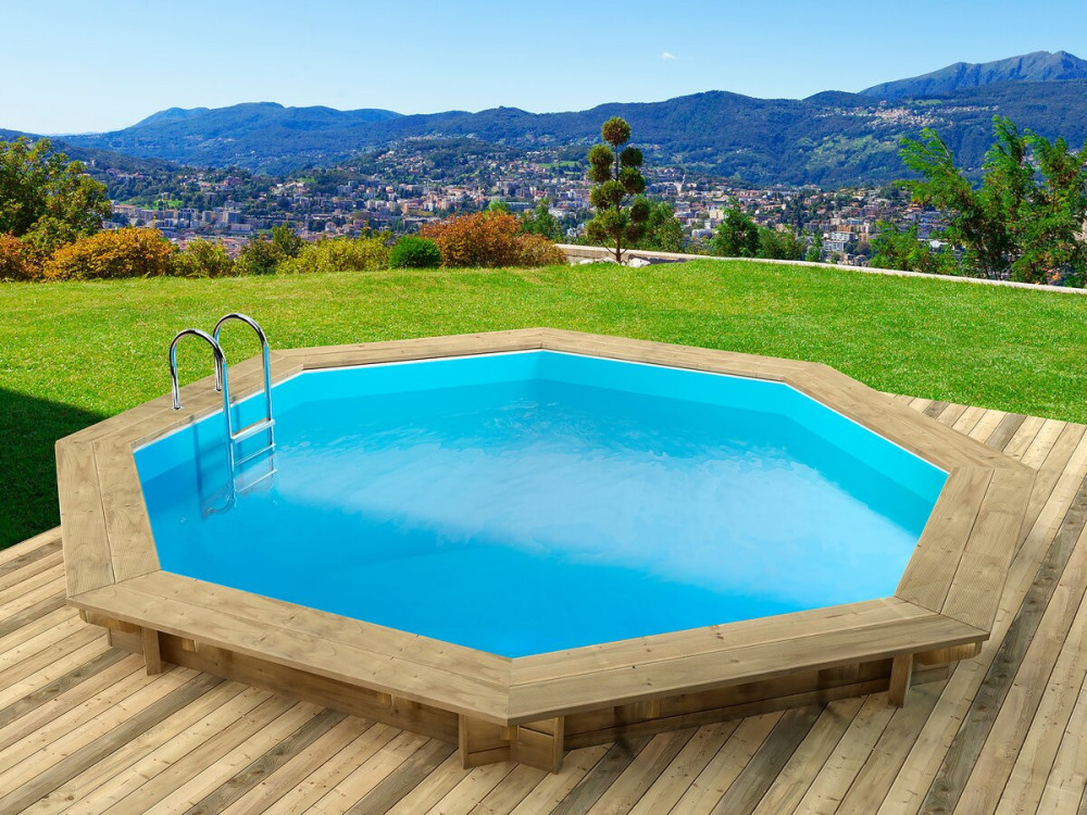 Houten zwembad "Verona" - 510 x 120 cm + warmtepomp - Vermogen 6,1 kW
