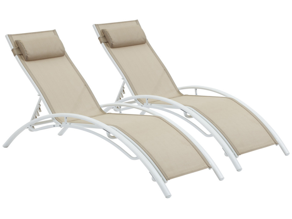 Aluminium ligbed "Beauty" - Phoenix - Beige - Set van 2