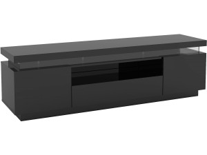 TV meubel met led gelakt "Ruth" - 165 x 40 x 49 cm - Zwart