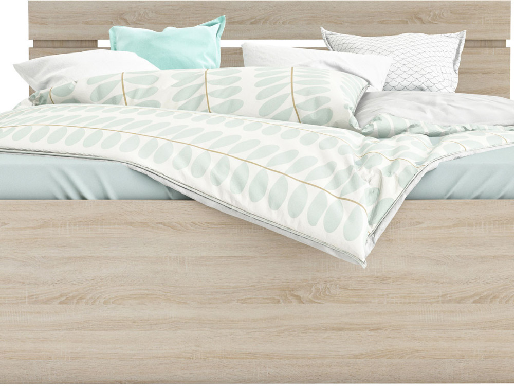 Michigan" bed - 160 x 200 cm - Geborsteld eiken