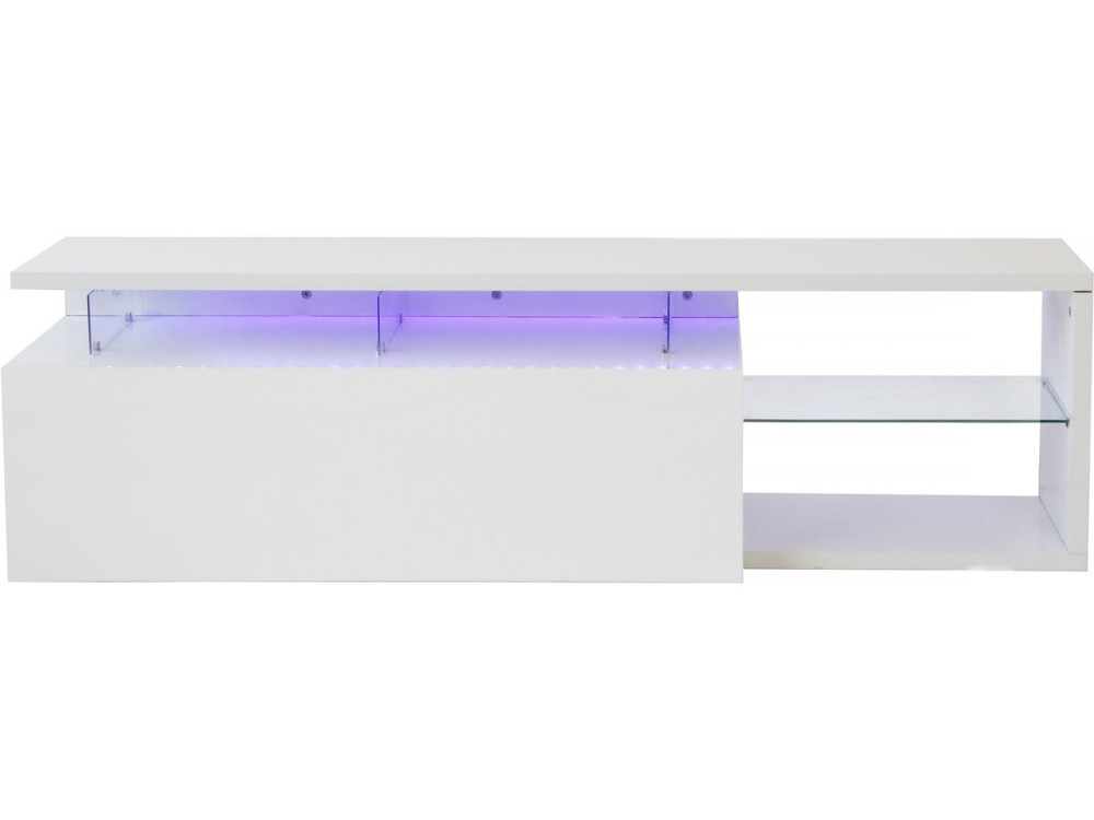 TV meubel met led gelakt "Penny" - 150 x 41 x 38 cm - Wit