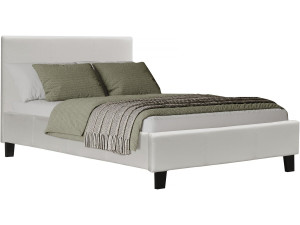 Eenpersoonsbed frame bed "Lina" - 90 x 190 cm - Beige - lichtbruin