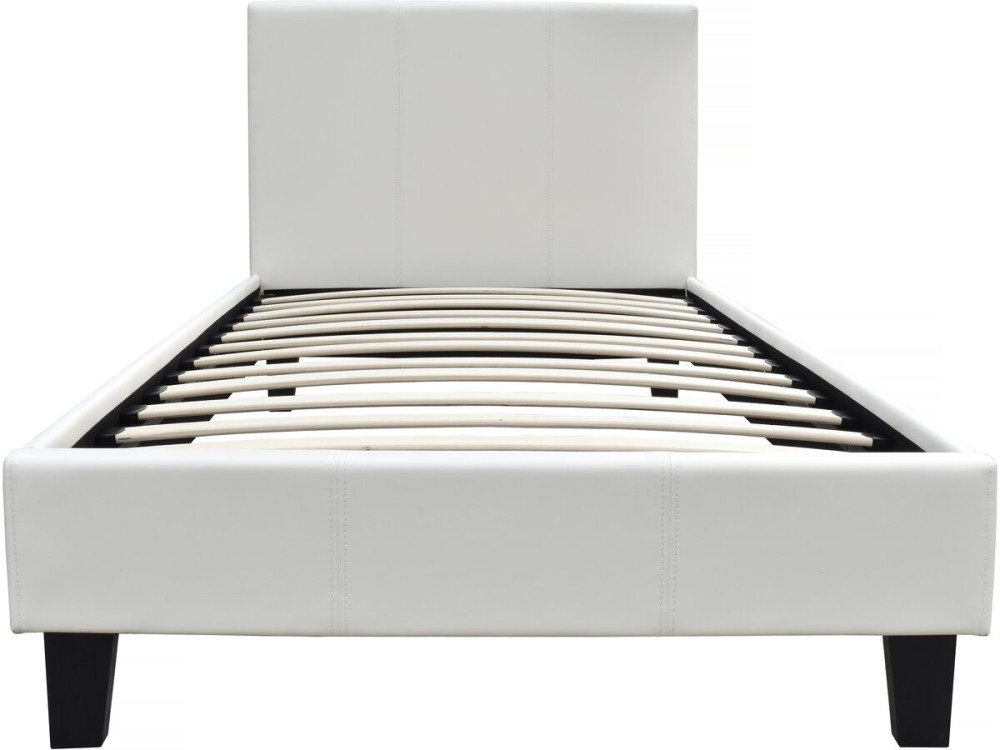 Eenpersoonsbed frame bed "Lina" - 90 x 190 cm - Beige - lichtbruin