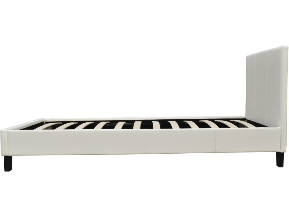 Eenpersoonsbed frame bed "Lina" - 90 x 190 cm - Beige - lichtbruin