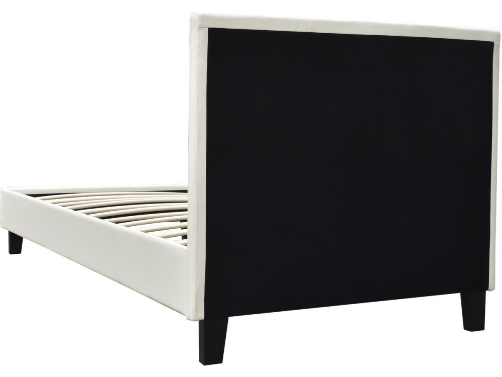 Eenpersoonsbed frame bed "Lina" - 90 x 190 cm - Beige - lichtbruin