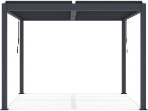 Pergola terrasoverkapping met led zonwering verstelbaar aluminium "Windsor" 3 x 3 - Grijs