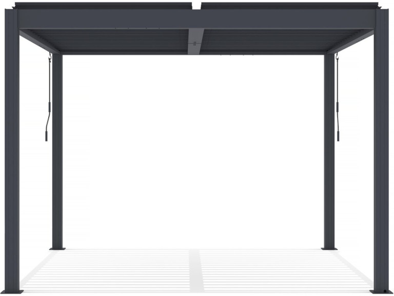 Pergola terrasoverkapping met led zonwering verstelbaar aluminium "Windsor" 3 x 3 - Grijs